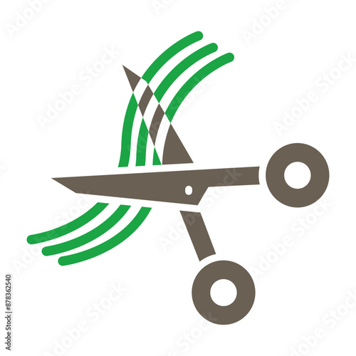 Hair Cuting Glyph Two Color Icon