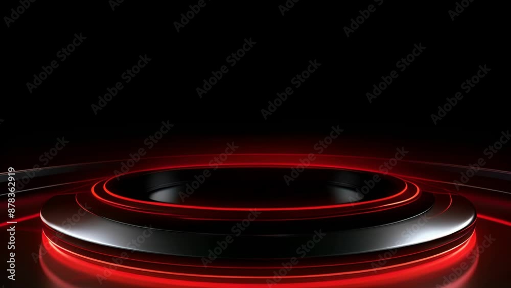 podium Futuristic showcase with platform for product displaying. Empty modern stage display. Seamless looping motion design. Video animation Ultra HD 4K 3840x2160
