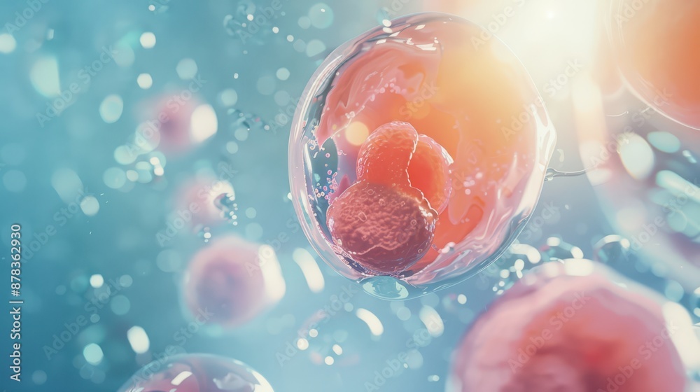 A Close-Up View of Red Blood Cells Suspended in a Liquid Medium