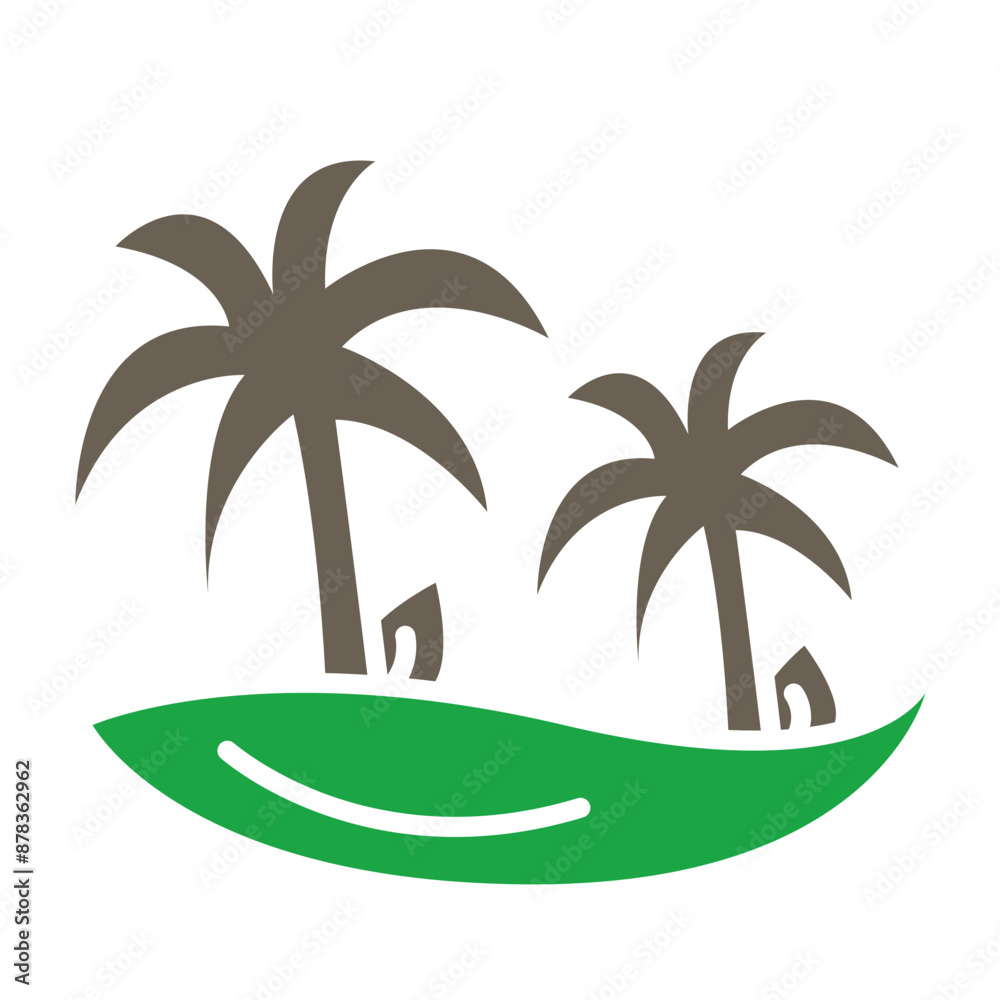 Fototapeta premium Palm Tree Glyph Two Color Icon
