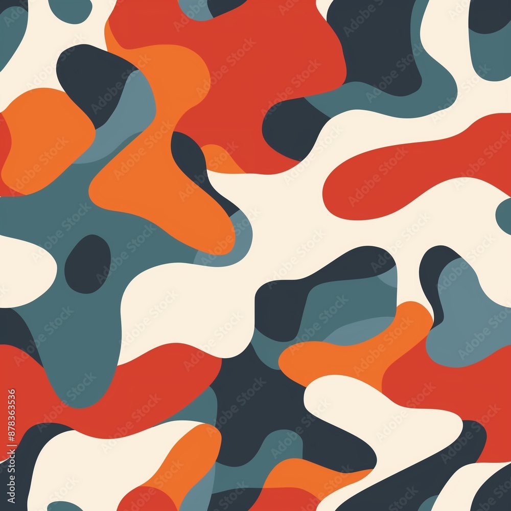 Tileable abstract organic pattern with flowing liquid shapes in vibrant colors. Perfect for background textures and modern designs. Tileable abstract organic pattern with flowing liquid shapes in vibrant colors. Perfect for background textures and modern designs.