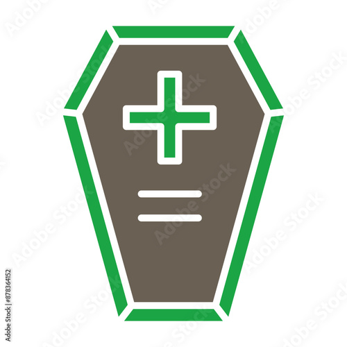 Coffin Glyph Two Color Icon