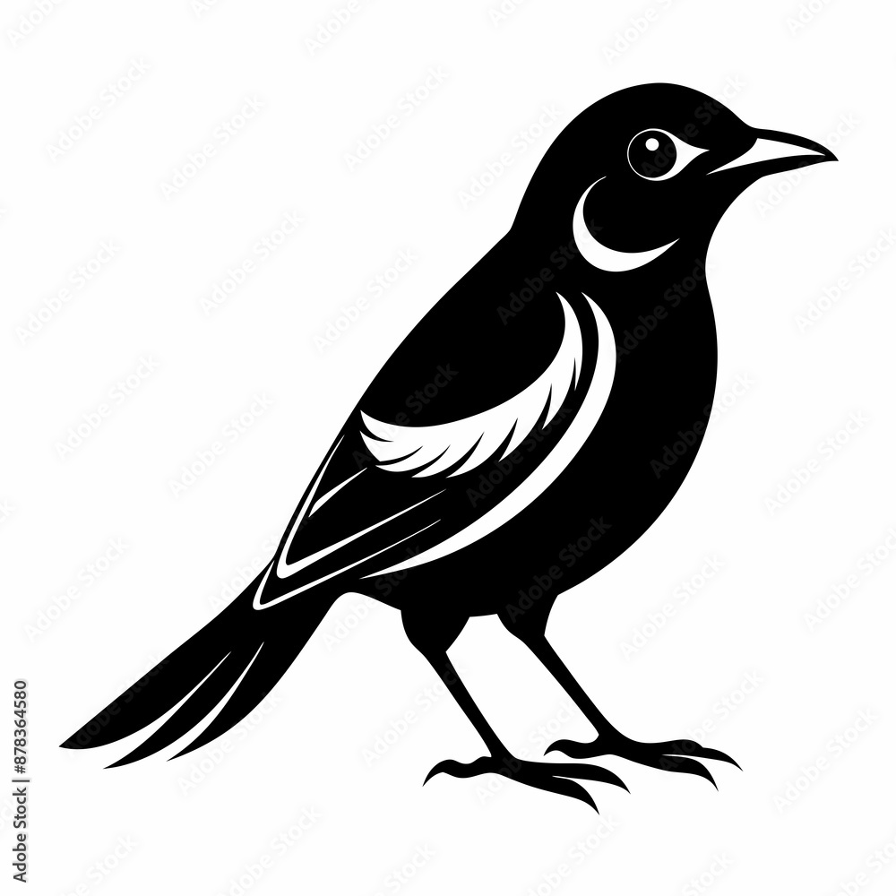 Obraz premium Shrike black silhouette