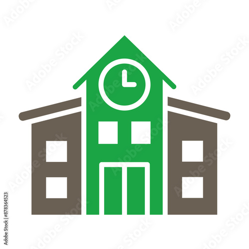 School Glyph Two Color Icon