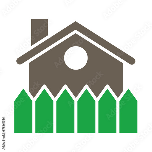 Fence Glyph Two Color Icon
