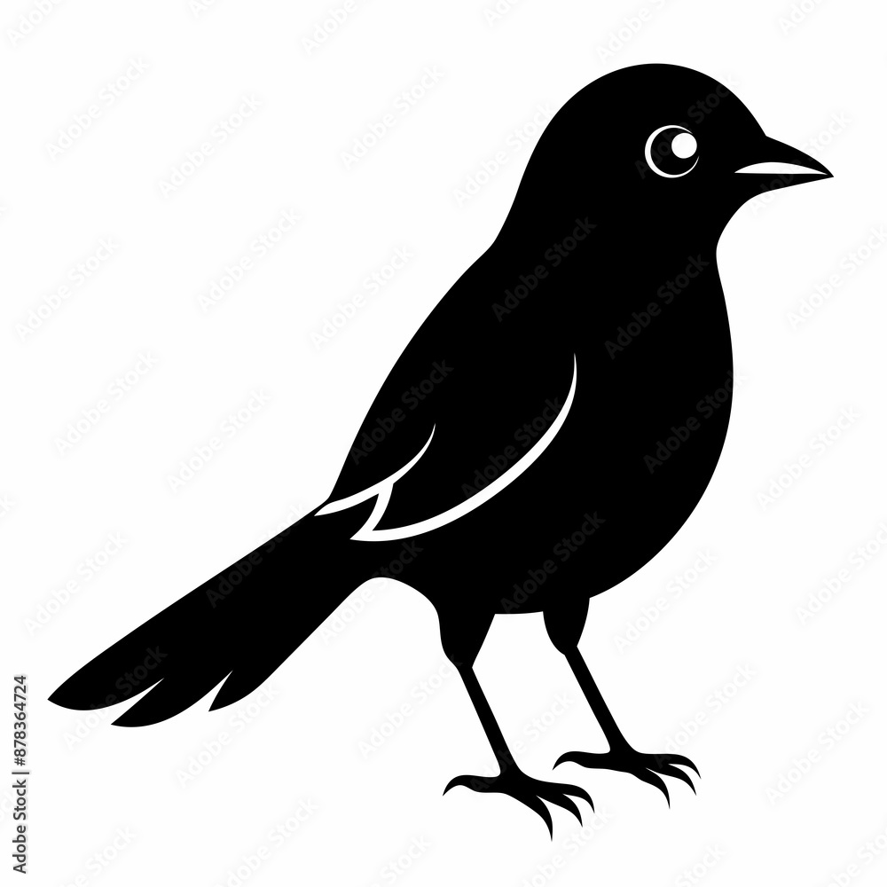 Obraz premium Shrike black silhouette