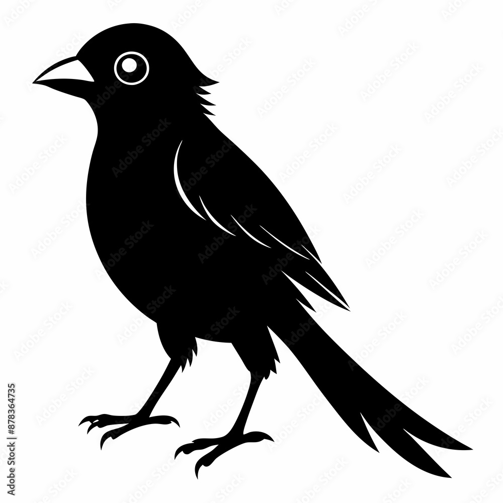 Obraz premium Shrike black silhouette