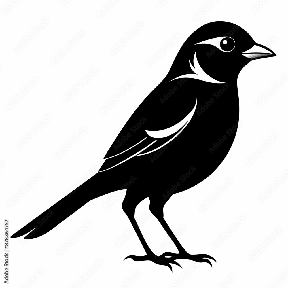 Obraz premium Shrike black silhouette