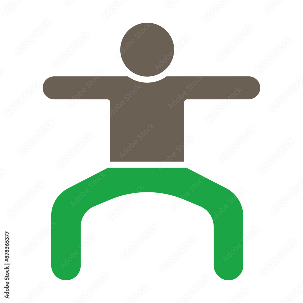 Squat Glyph Two Color Icon Squat Glyph Two Color Icon