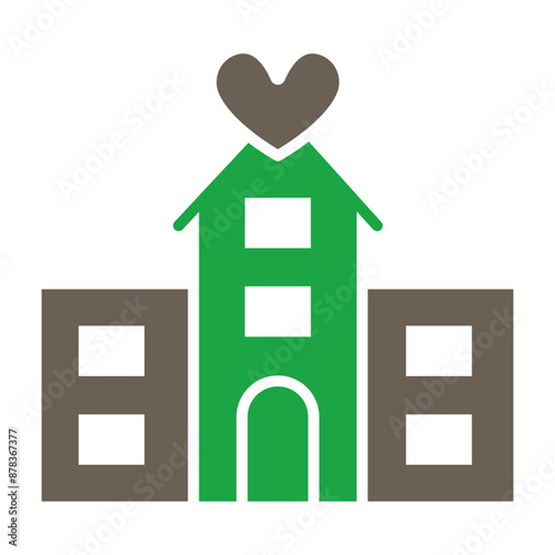Hospital Glyph Two Color Icon