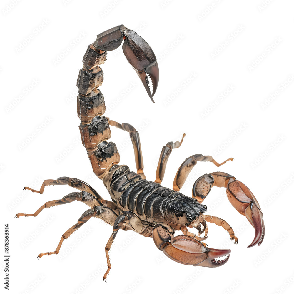 Majestic scorpion in full body, isolated transparent background Majestic scorpion in full body, isolated transparent background