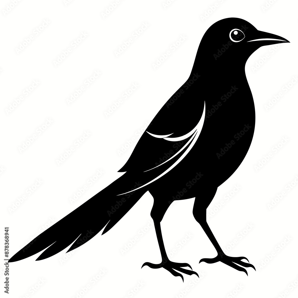 Obraz premium Magpie silhouette black