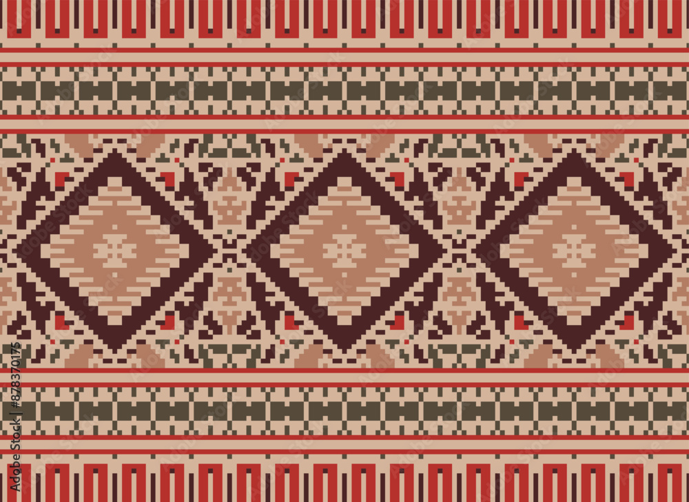 Ikat seamless ogee vector pattern. Aztec tribal abstract modern textile print. Damask style background with stripes and chevron. Ethnic watercolor fabric. Boho Ikat seamless ogee vector pattern. Aztec tribal abstract modern textile print. Damask style background with stripes and chevron. Ethnic watercolor fabric. Boho