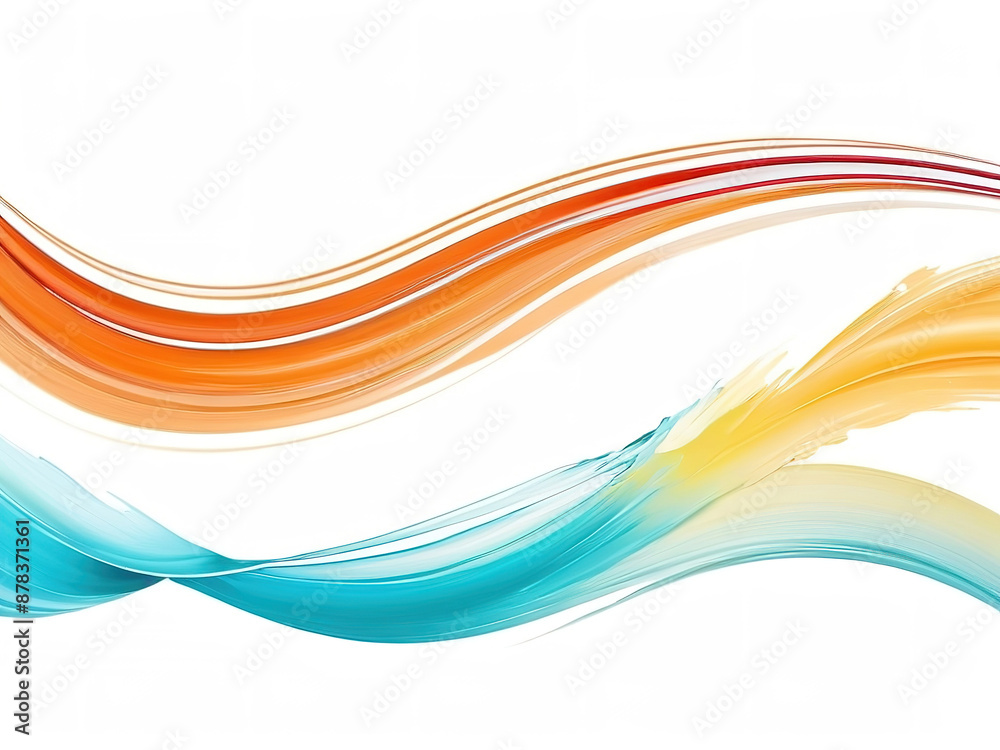 Colorful wavy oil paints. Painted with a brush. Isolated white background.