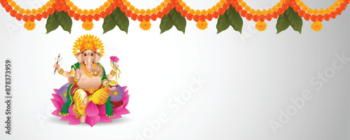 Happy ganesh chaturthi celebration banner