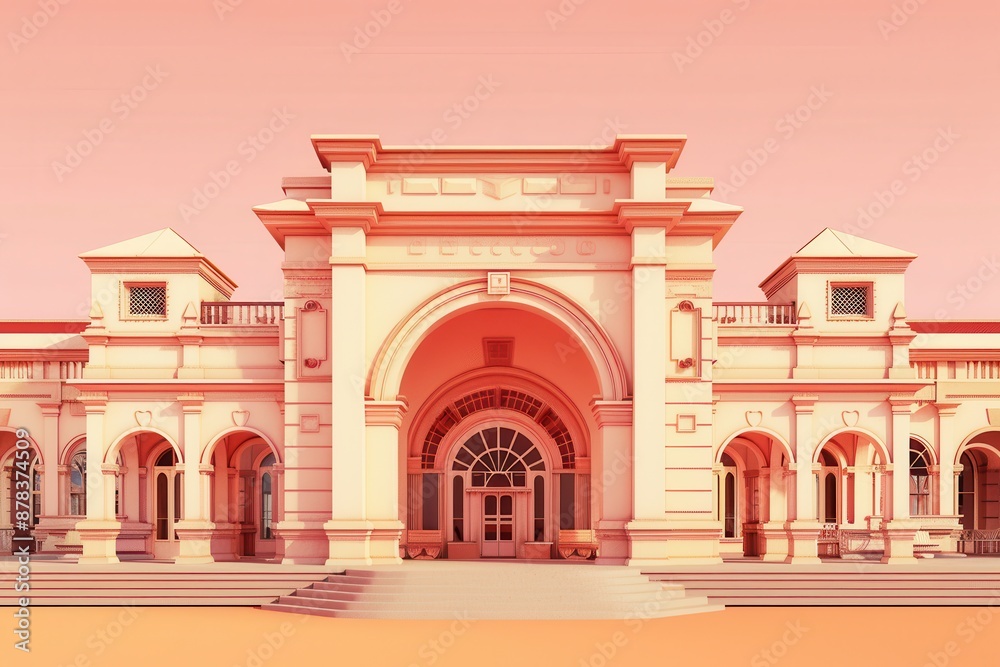 Fototapeta premium the exterior of an art nouveau train station
