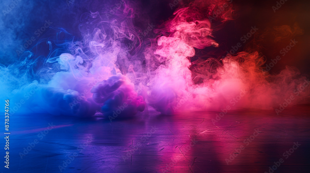 Fototapeta premium A colorful smoke cloud is floating in the air