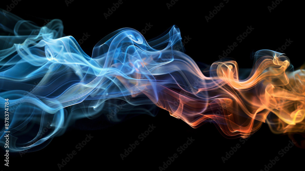 Fototapeta premium A colorful, wavy line of light that appears to be moving