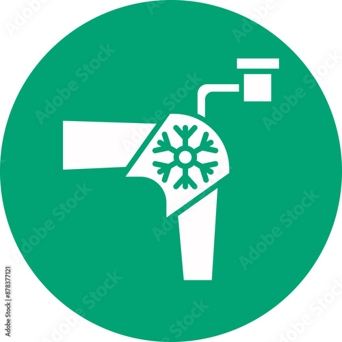Cold Therapy glyph circle icon