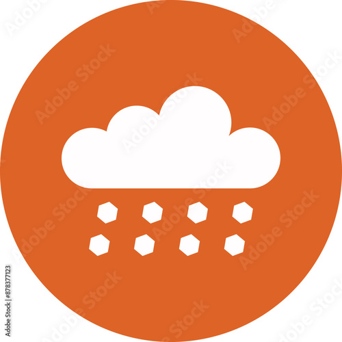 Snowing glyph circle icon