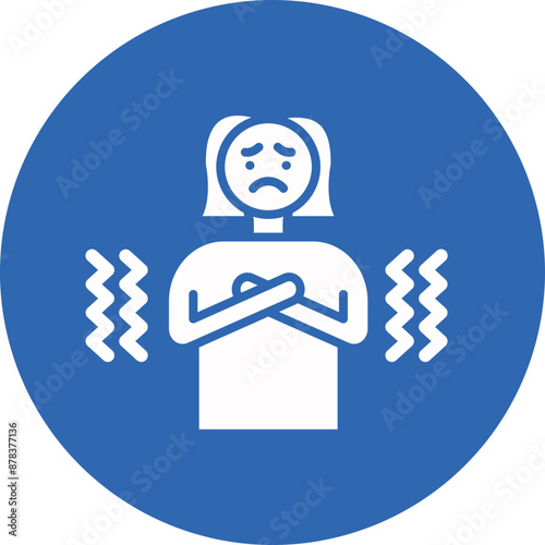 Cold Woman glyph circle icon
