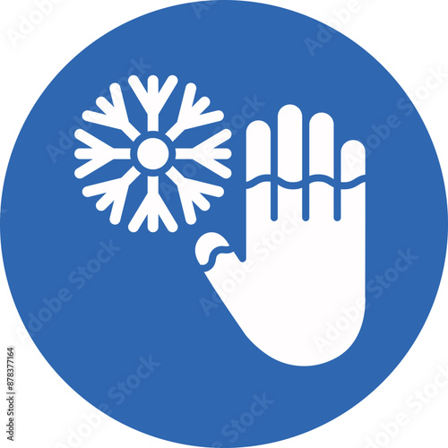Frostbite Hand glyph circle icon