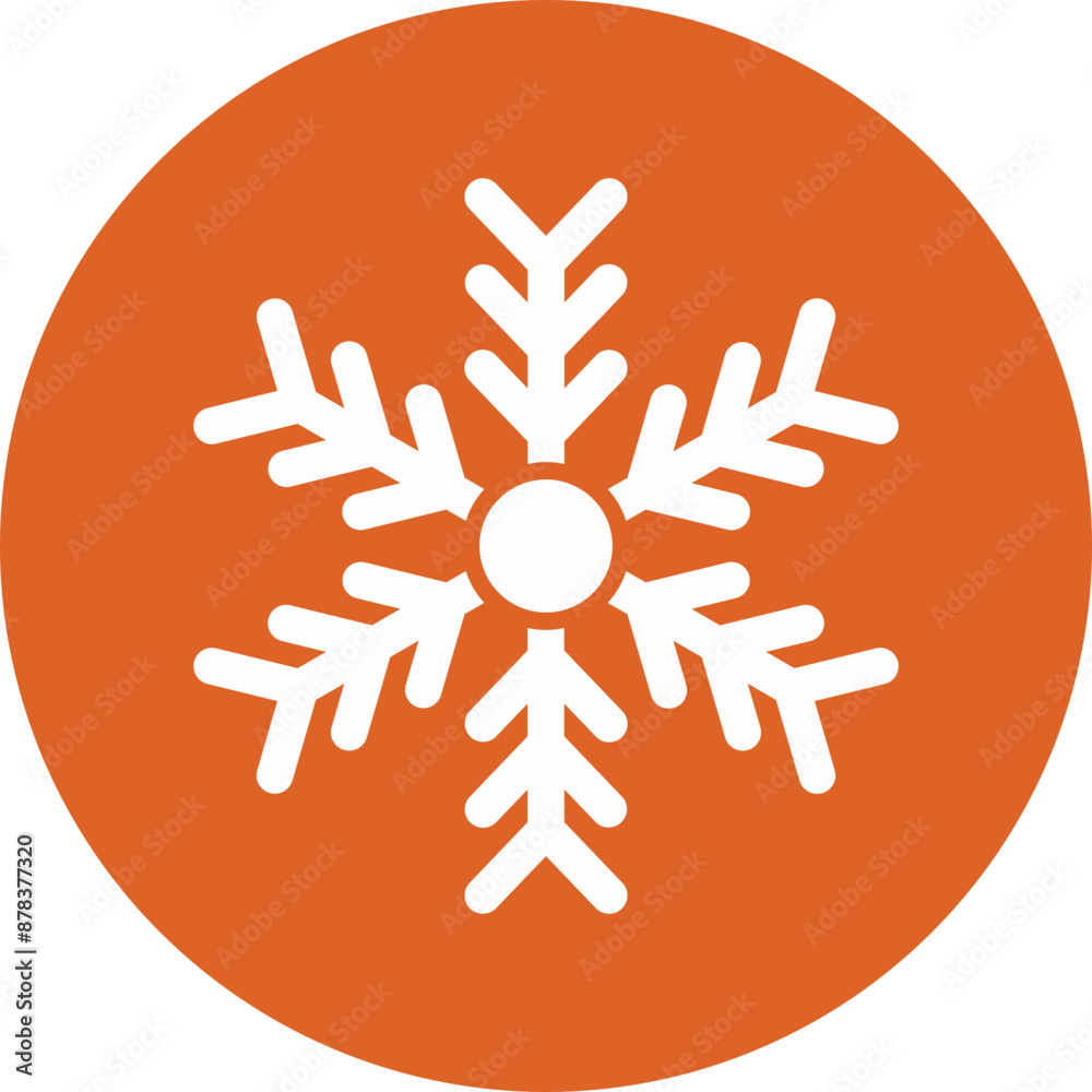 Snowflake glyph circle icon Snowflake glyph circle icon