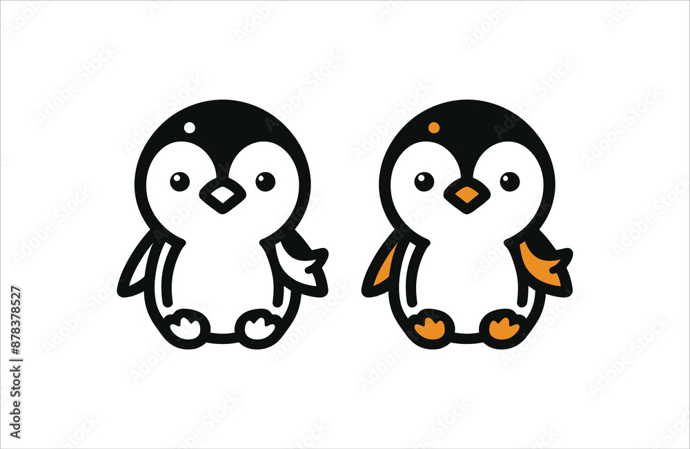 Cute Penguin silhouette vector art illustration Cute Penguin silhouette vector art illustration