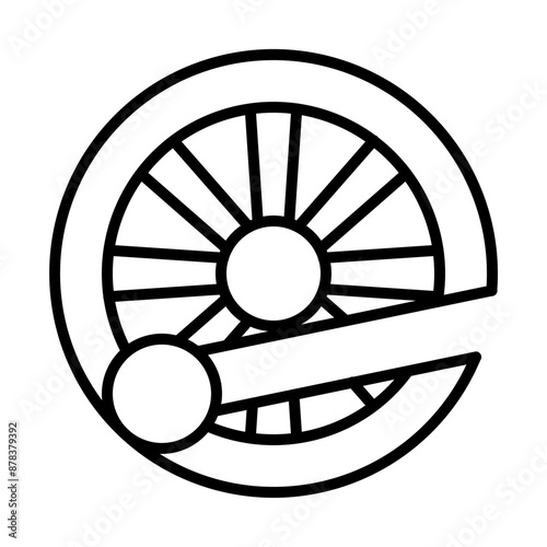 Train Wheel line icon