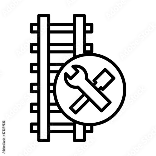 Railway Tracks Maintenance line icon