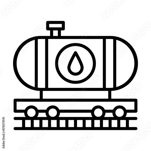 Train Fueling line icon