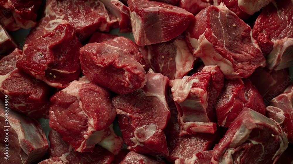 top view a lots of fresh raw beef meat, red meat top view a lots of fresh raw beef meat, red meat