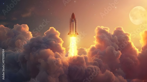 Startup Launchpad: the excitement and anticipation of launching a new venture with the image of a rocket poised for takeoff © Muhammad