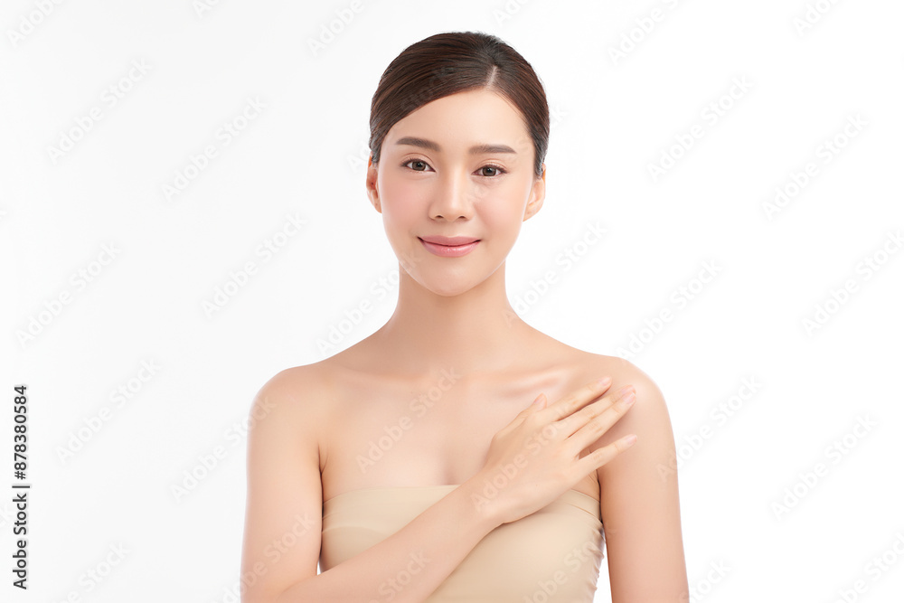 Beautiful young asian woman with clean fresh skin on white background, Face care, Facial treatment, Cosmetology, beauty and spa, Asian women portrait. Beautiful young asian woman with clean fresh skin on white background, Face care, Facial treatment, Cosmetology, beauty and spa, Asian women portrait.