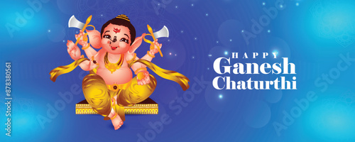Happy ganesh chaturthi celebration banner