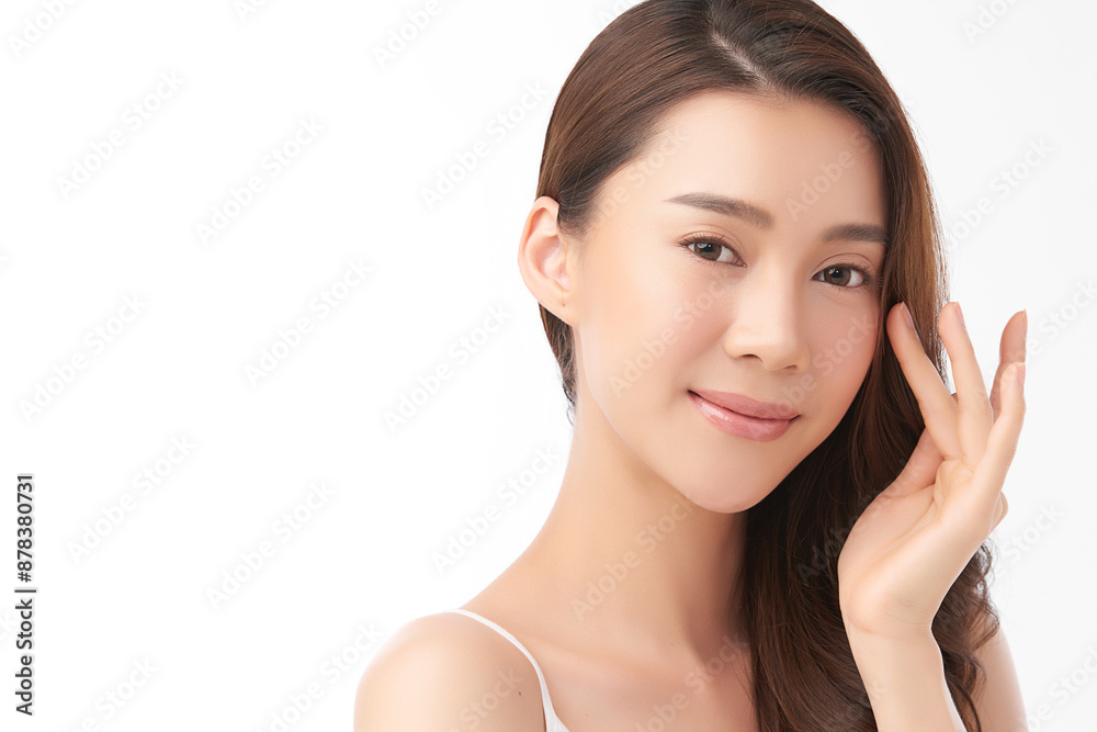 Beautiful young asian woman with clean fresh skin on white background, Face care, Facial treatment, Cosmetology, beauty and spa, Asian women portrait. Beautiful young asian woman with clean fresh skin on white background, Face care, Facial treatment, Cosmetology, beauty and spa, Asian women portrait.