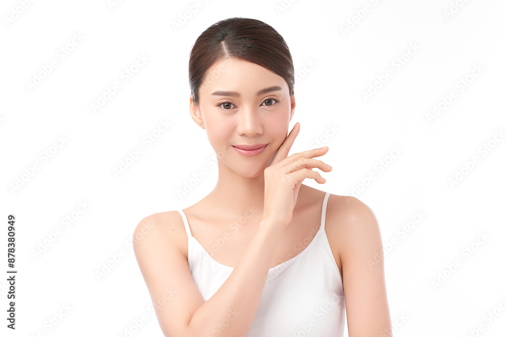 Beautiful young asian woman with clean fresh skin on white background, Face care, Facial treatment, Cosmetology, beauty and spa, Asian women portrait. Beautiful young asian woman with clean fresh skin on white background, Face care, Facial treatment, Cosmetology, beauty and spa, Asian women portrait.