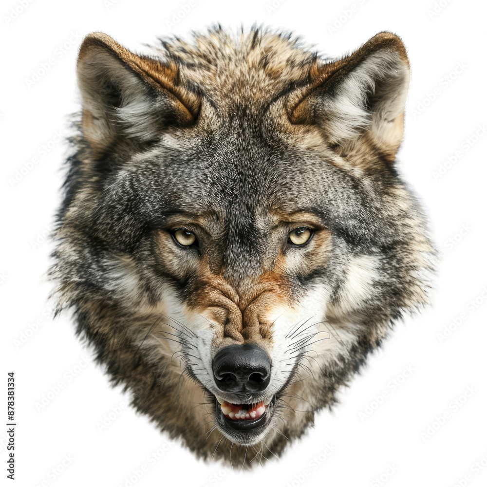 angry wolf head isolated on white background angry wolf head isolated on white background