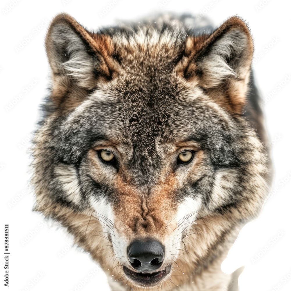 Fototapeta premium angry wolf head isolated on white background