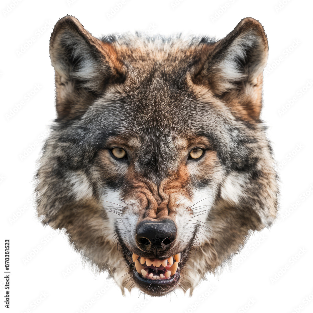 angry wolf head isolated on white background angry wolf head isolated on white background