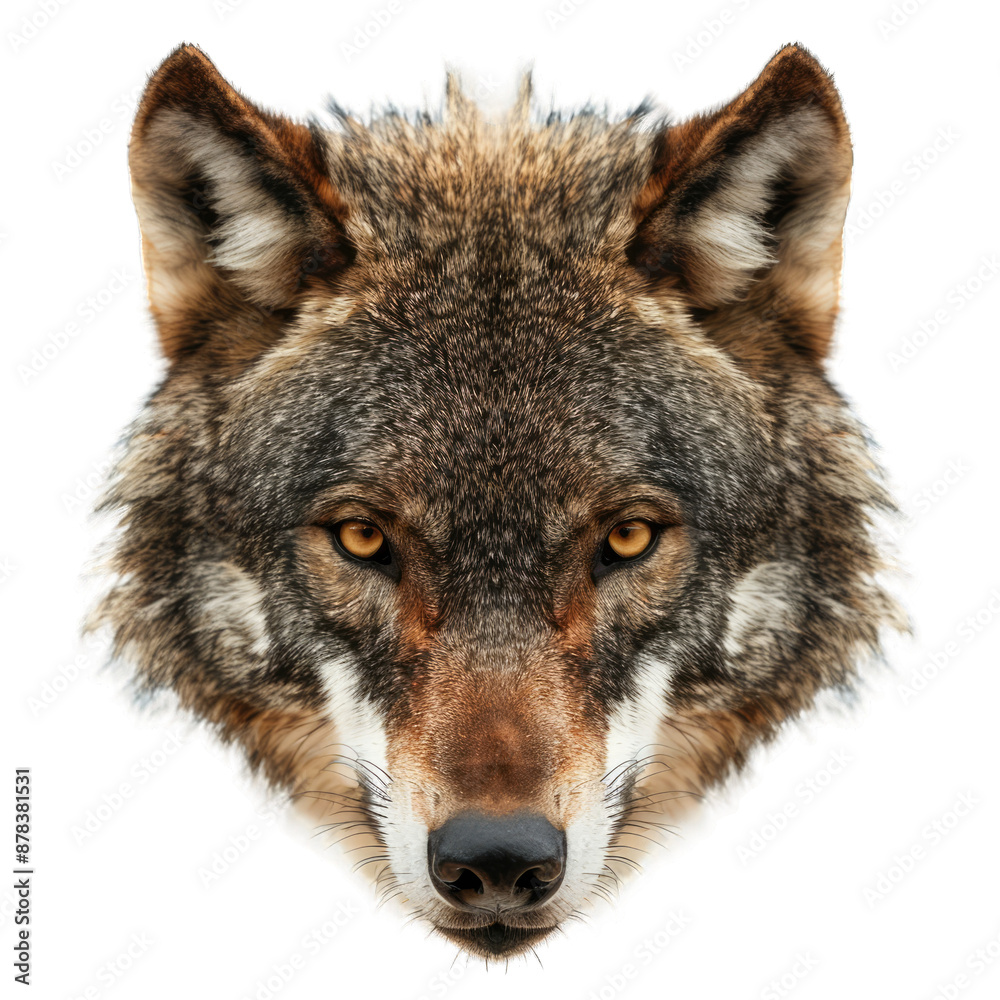 Fototapeta premium angry wolf head isolated on white background