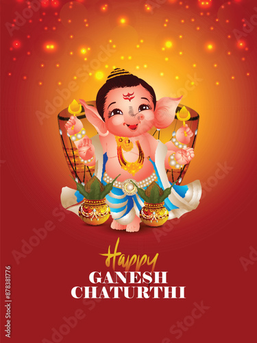 Vector illustration of lord ganesha for happy ganesh chaturthi