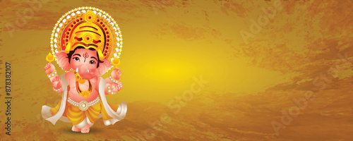 Vector illustration of lord ganesha for happy ganesh chaturthi