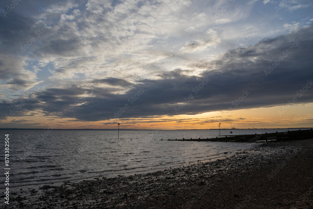 Winter sunset at Westcliff-on-Sea, Essex, England, United Kingdom Winter sunset at Westcliff-on-Sea, Essex, England, United Kingdom