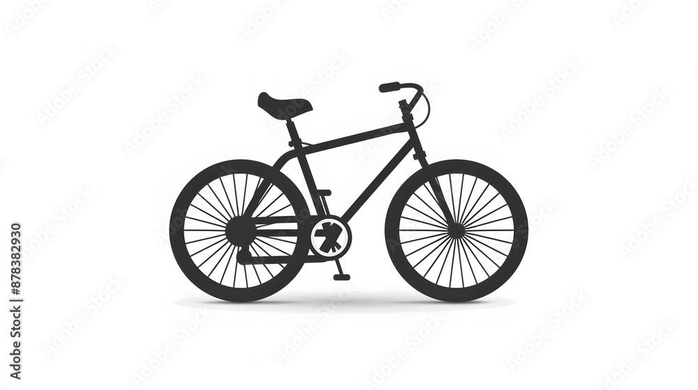 Minimalist Bicycle Icon on Clean White Background Representing Fitness and Wellness Minimalist Bicycle Icon on Clean White Background Representing Fitness and Wellness