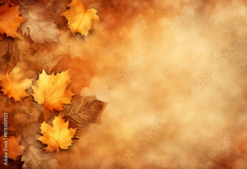 watercolor paper leaf pattern autumn texture thanksgiving fall orange gold striped background 