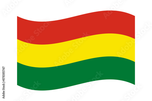 Vector illustration of wavy Bolivia flag on transparent background