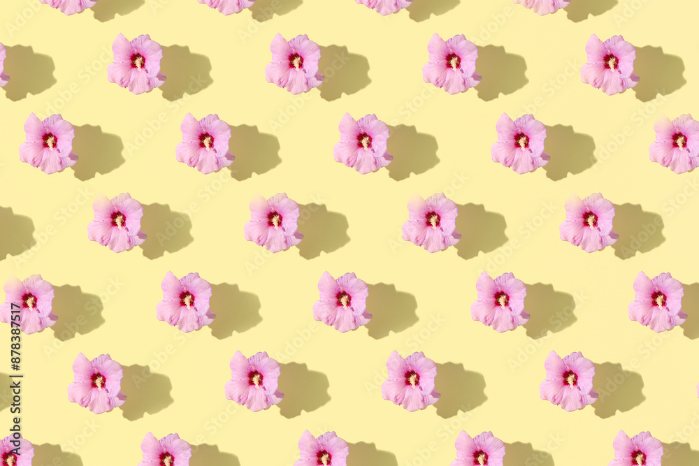 Summer garden flowers, pastel floral pattern.