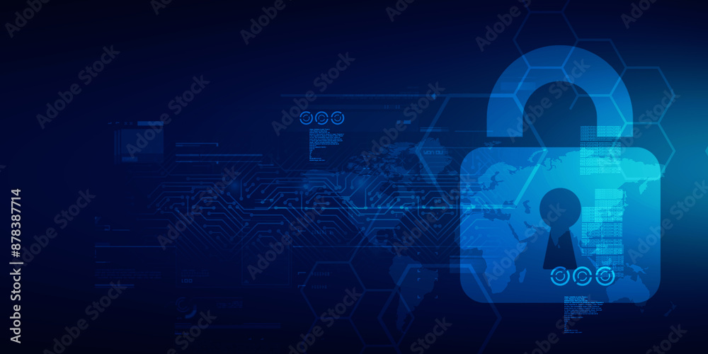 2d illustration Safety concept: Closed Padlock on digital background 2d illustration Safety concept: Closed Padlock on digital background