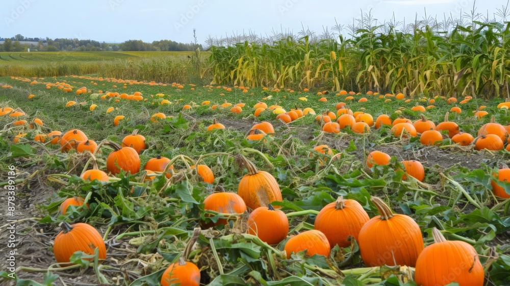 twisting vines, surrounded by fields of tall corn stalks under a clear October sky. twisting vines, surrounded by fields of tall corn stalks under a clear October sky.
